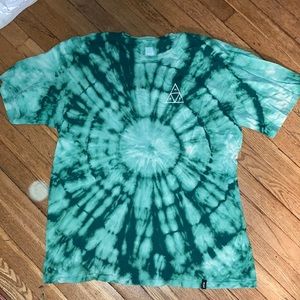 HUF tie dye green shirt